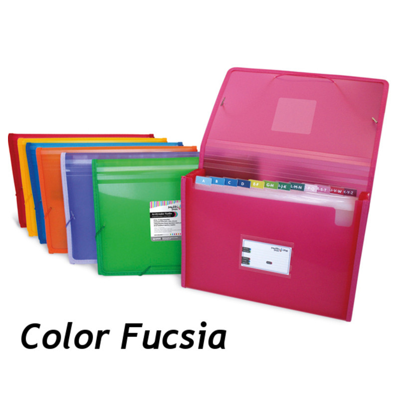 CARPETA FUELLE 12B GRAFOPLAS MULTILINE GOMAS PLAST. TRANSP. FUCSIA 2963054