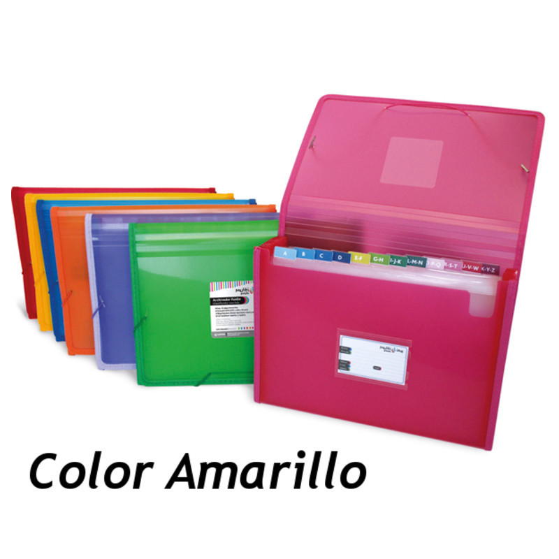 CARPETA FUELLE 12B GRAFOPLAS MULTILINE GOMAS PLAST. TRANSP. AMARILLO 2963060