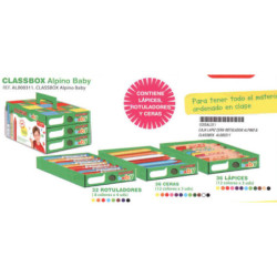 CAJA LAPIZ CERA ROTULADOR ALPINO BABY CLASSBOX  AL000311 ^