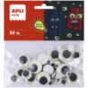 OJOS MOVILES ADHESIVOS GLOW IN THE DARK 50U APLI