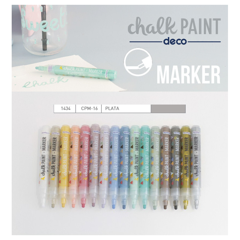 MARCADOR CHALK PAINT MARKER PLATA (CPM-16) UNIDAD 143406
