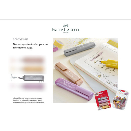MARCD.FLUOR FABER-CASTELL TEXTLINER 1546 METAL PLATA 61 C/10U 154661