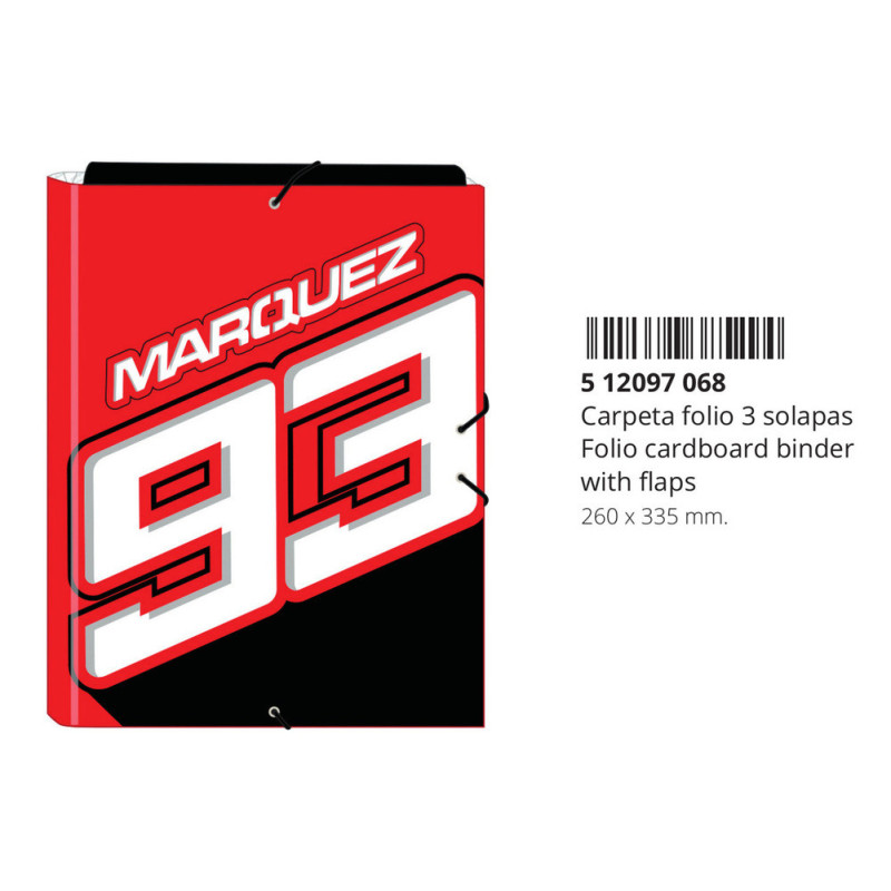 CARPETA FOLIO 3 SOLAPAS MARC MARQUEZ 512097068 33,5*26 SAFTA22