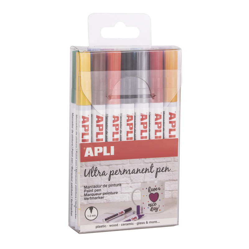 MARCD. APLI ULTRA PERMANENT PEN BLISTER 14 COLORES SURTIDOS PUNTA FINA 17695
