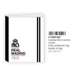 CARPETA FOLIO 4 ANI.MIXTAS REAL MADRID 1ª EQUIP. 20/21 512054067 33*26,5 SAFTA22