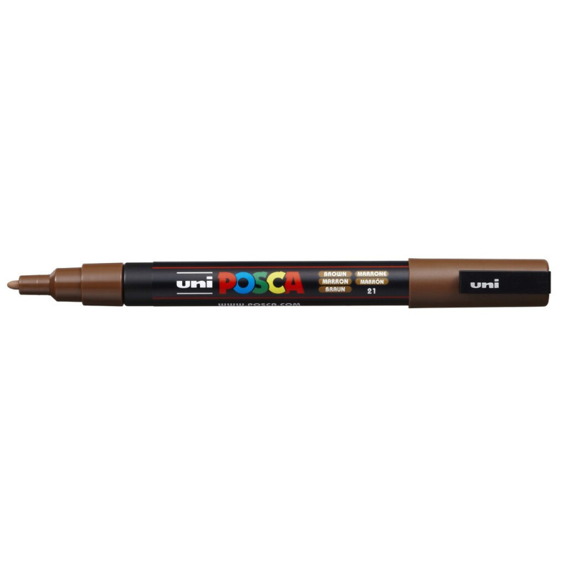 MARCADOR UNI-BALL POSCA PC-3M PUNTA REDONDA 0,9-1,3MM MARRON -21-