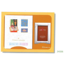 CONJUNTO ALBUM COMUNION EDICROMO MUSICAL IMITACION+MARCO ALUMINIO 24336