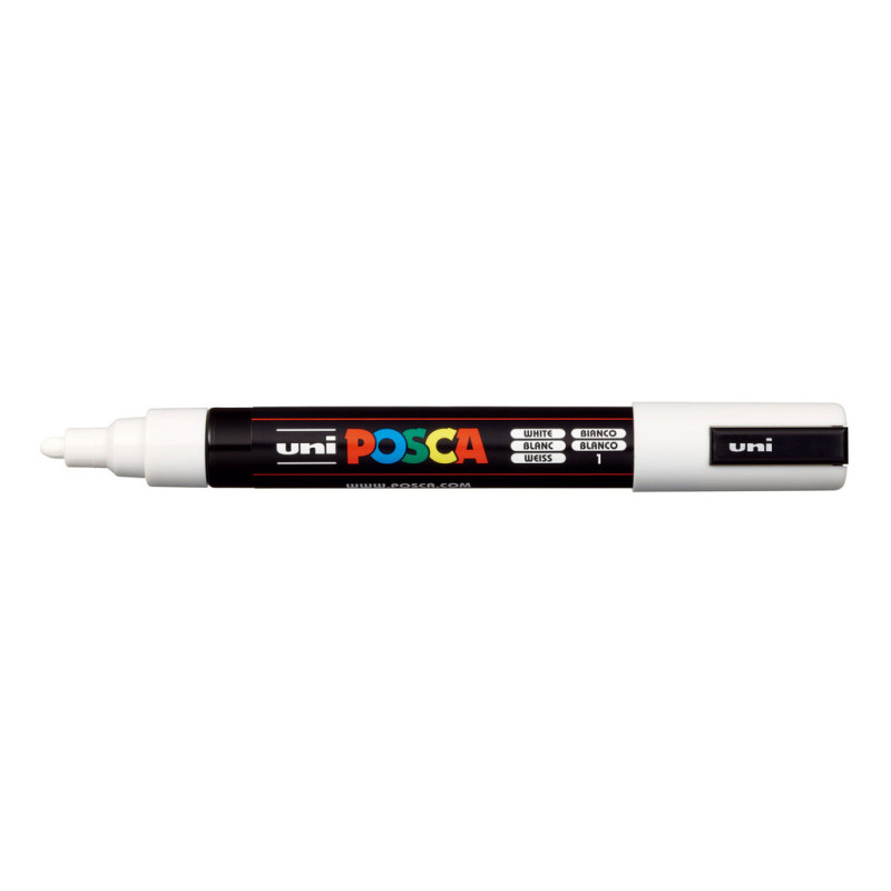 MARCADOR UNI-BALL POSCA PC-5M PUNTA REDONDA 1,8-2,5MM BLANCO -1- 264168000