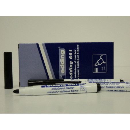 MARCD. EDDING Nº 661 PLASTICO PIZARRA BLANCA NEGRO C/10U ^