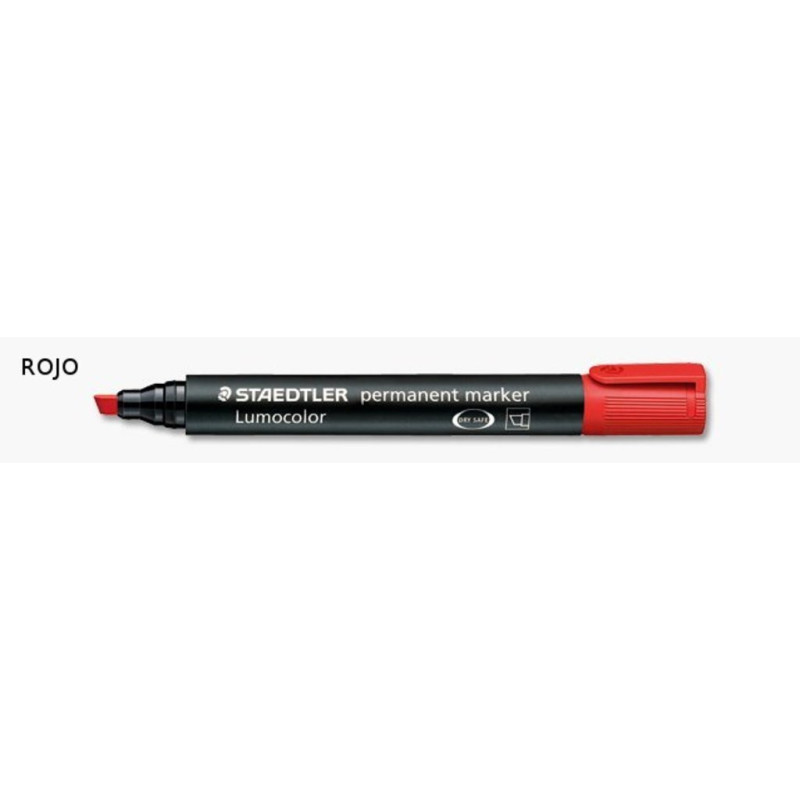 MARCD. STAEDTLER 350 PERMANENT BISEL ROJO C/10U ^