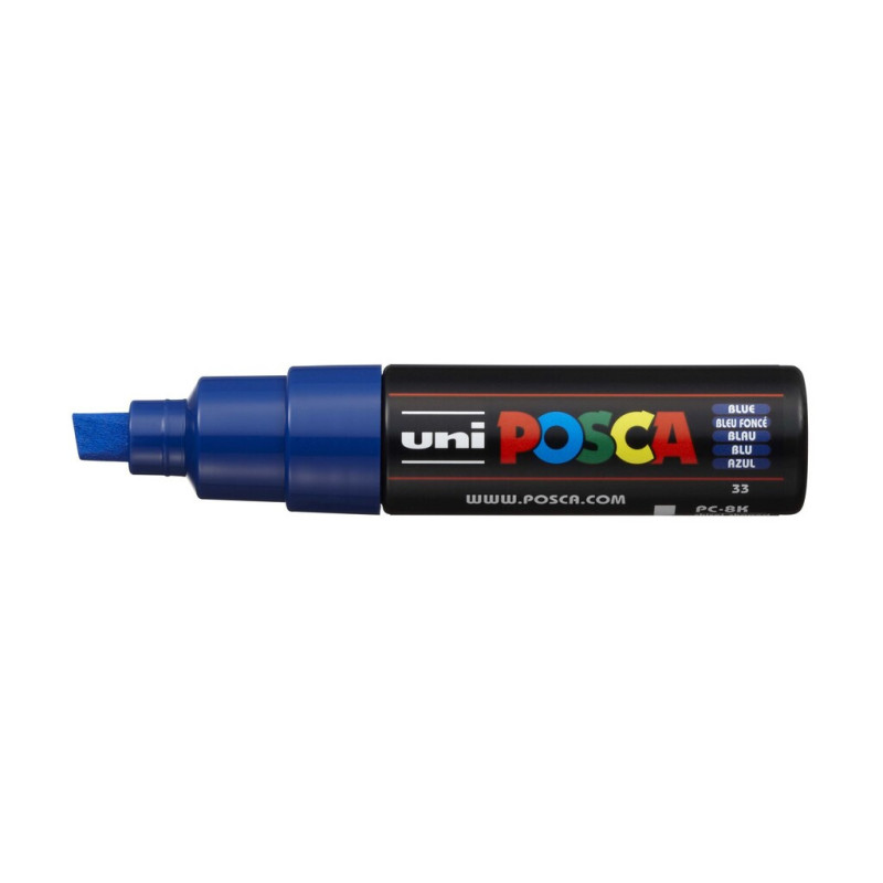 MARCADOR UNI-BALL POSCA PC-8K BISEL GRUESO 8MM AZUL -33-