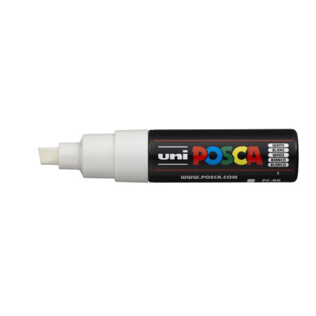 MARCADOR UNI-BALL POSCA PC-8K BISEL GRUESO 8MM BLANCO -1-