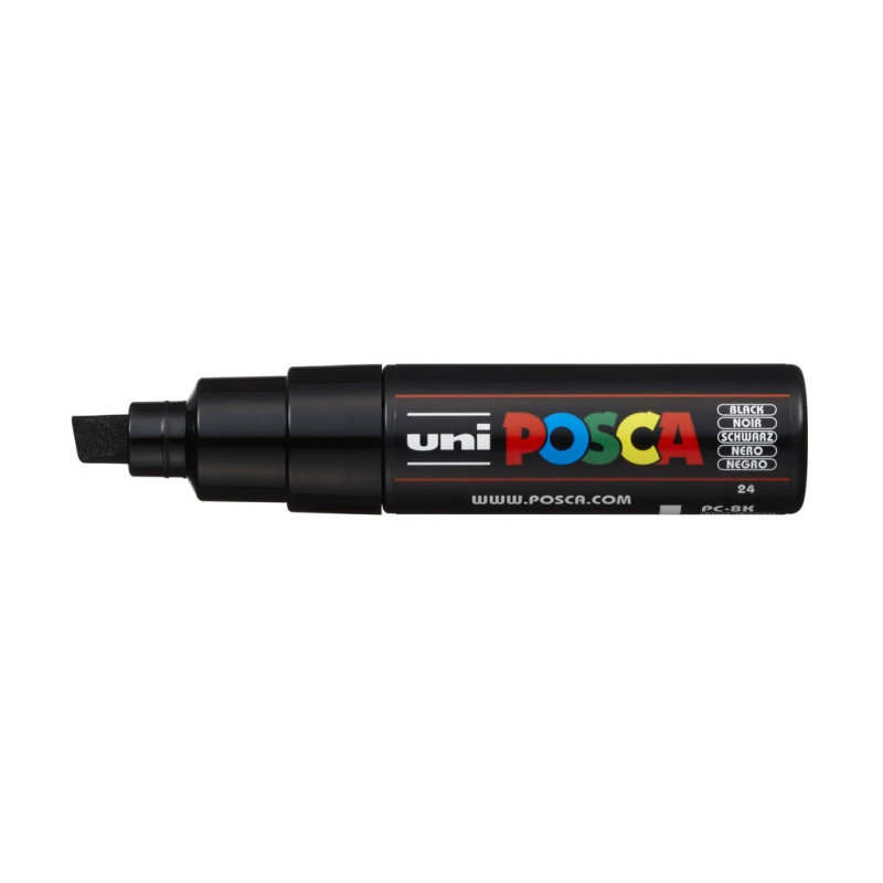 MARCADOR UNI-BALL POSCA PC-8K BISEL GRUESO 8MM NEGRO -24-