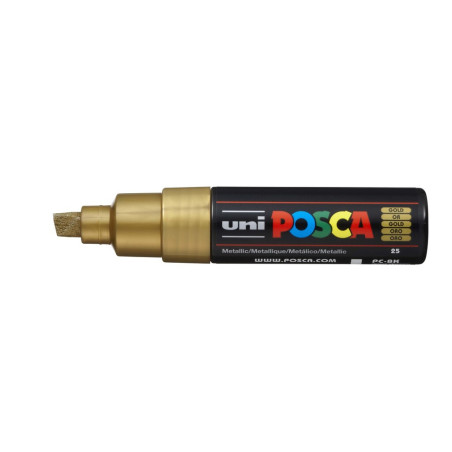 MARCADOR UNI-BALL POSCA PC-8K BISEL GRUESO 8MM ORO -25-