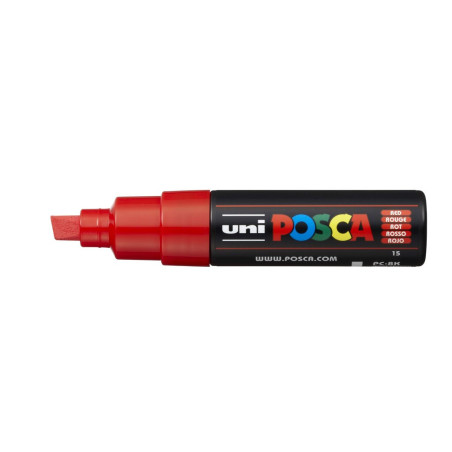 MARCADOR UNI-BALL POSCA PC-8K BISEL GRUESO 8MM ROJO -15-
