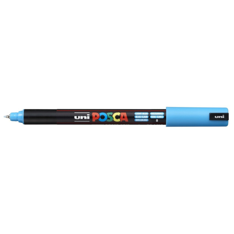 MARCADOR UNI-BALL POSCA PC-1MR PUNTA EXTRA FINA 0,7MM AZUL CLARO -8-
