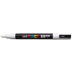 MARCADOR UNI-BALL POSCA PC-3M PUNTA REDONDA 0,9-1,3MM BLANCO -1- 263533000