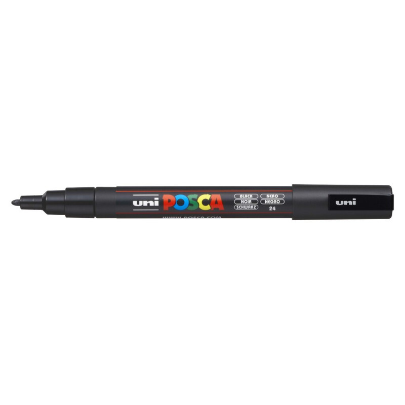 MARCADOR UNI-BALL POSCA PC-3M PUNTA REDONDA 0,9-1,3MM NEGRO -24- 263673000