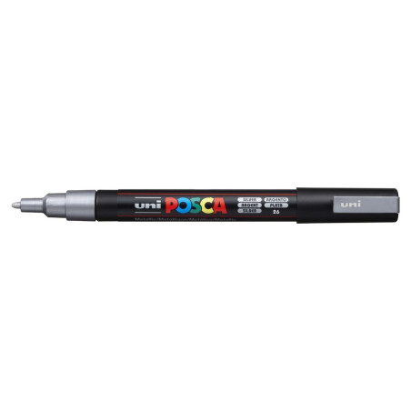 MARCADOR UNI-BALL POSCA PC-3M PUNTA REDONDA 0,9-1,3MM PLATA -26-