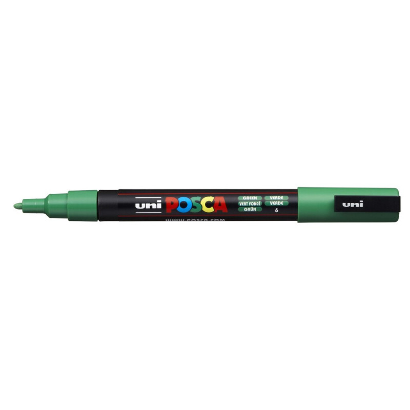 MARCADOR UNI-BALL POSCA PC-3M PUNTA REDONDA 0,9-1,3MM VERDE -6-