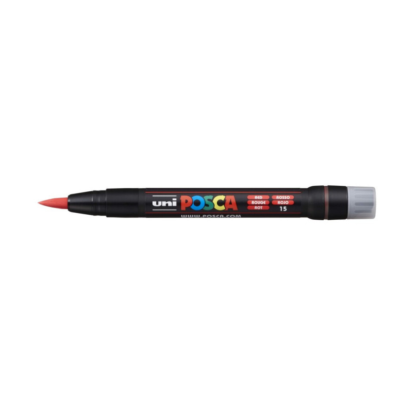 MARCADOR UNI-BALL POSCA PCF-350 PUNTA PINCEL ROJO -15-