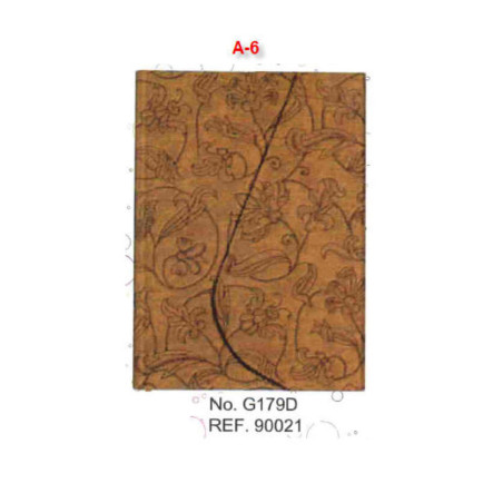 CUADERNO DEC MCH A-7 DISEÑO CUERO FLORES 64H+32NOTAS 90021 ^