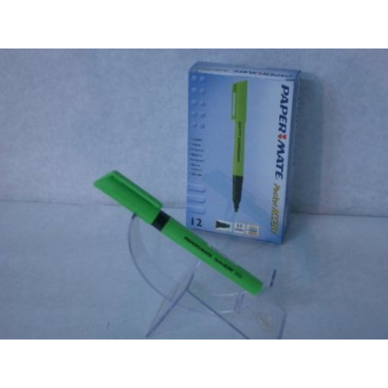 MARCD.FLUOR PAPERMATE SHARPIE POCKET ACCENT VERDE C/12U ^
