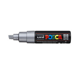 MARCADOR UNI-BALL POSCA PC-8K BISEL GRUESO 8MM PLATA -26-