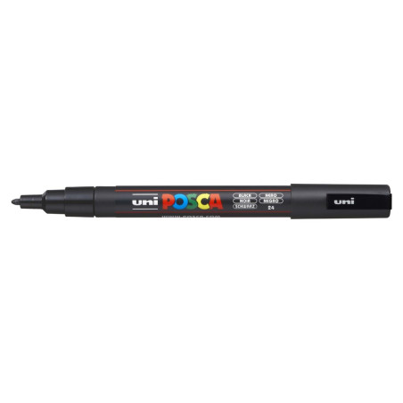 MARCADOR UNI-BALL POSCA PC-3M PUNTA REDONDA 0,9-1,3MM NEGRO -24- 263673000
