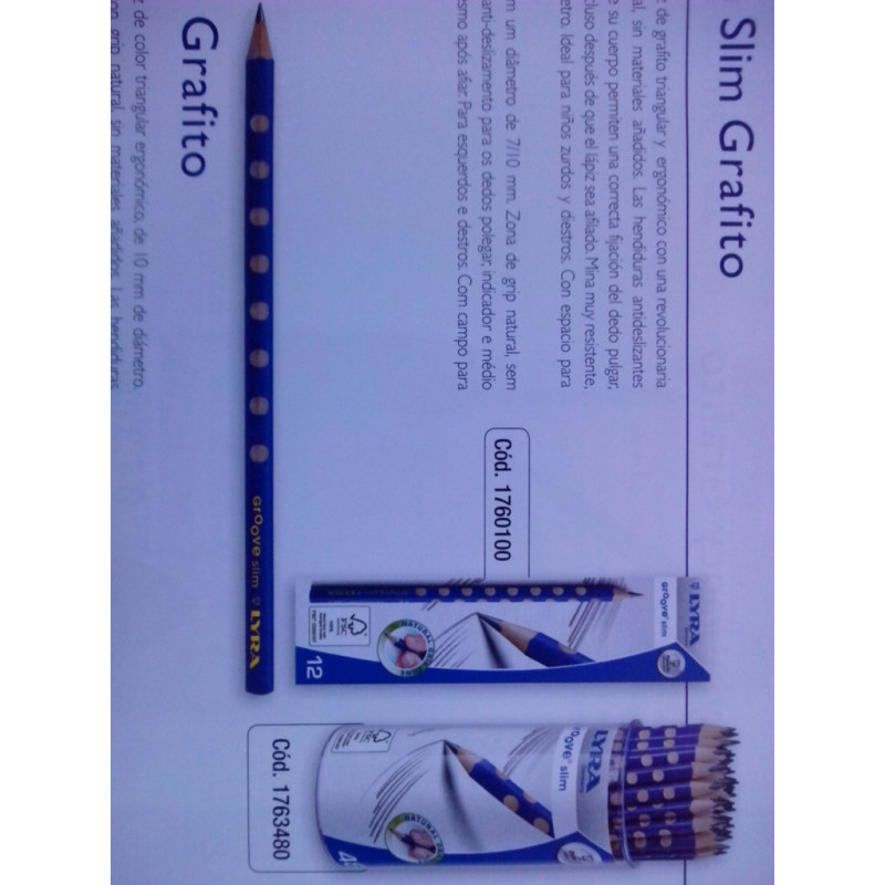 LAPIZ GIOTTO LYRA GROOVE SLIM TRIANGULAR GRAFITO C/12U FILA