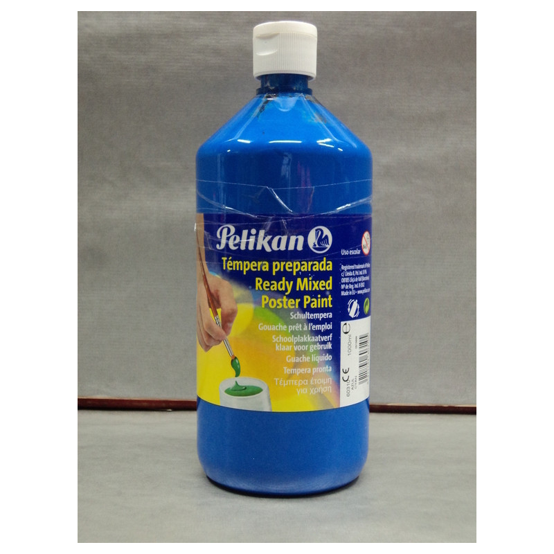 TEMPERA PELIKAN PREPARADA GUACHE 1000ML CYAN ^