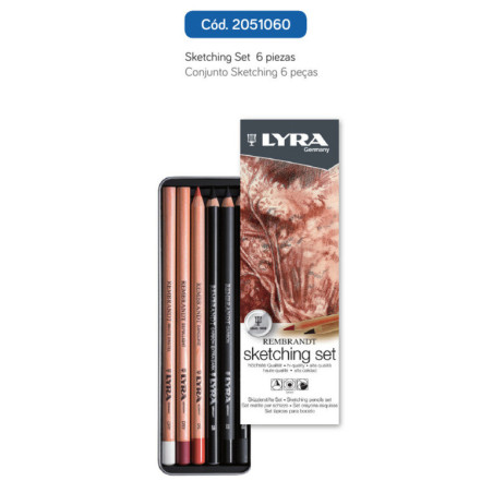 LAPIZ LYRA REMBRANDT SET ESBOZO SKETCHING SET 6 PZAS 2051060 FILA