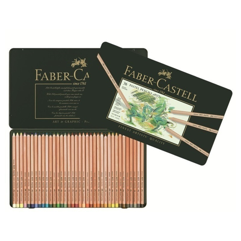 LAPIZ FABER-CASTELL PITT PASTEL 36 COLORES CAJA METAL 112136