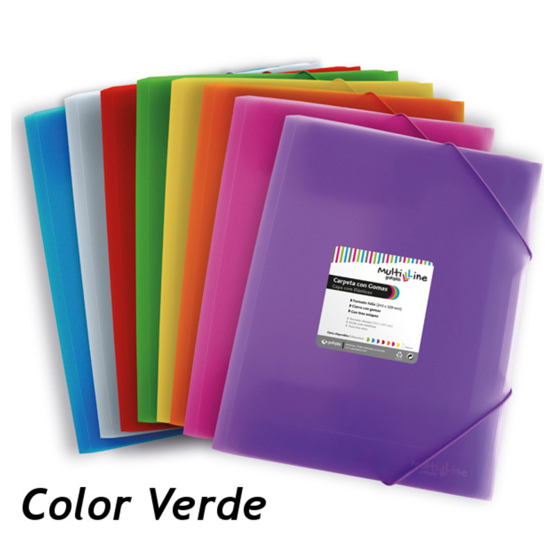 CARPETA GOMAS SOLAPAS FL GRAFOPLAS MULTILINE PLAST. TRANSP. VERDE 4801820 UNIDAD