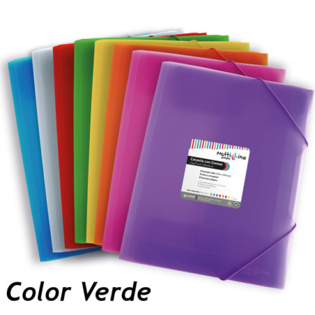 CARPETA GOMAS SOLAPAS FL GRAFOPLAS MULTILINE PLAST. TRANSP. VERDE 4801820 UNIDAD