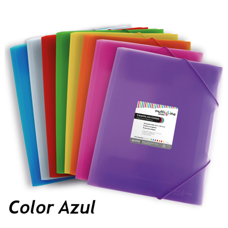 CARPETA GOMAS SOLAPAS FL GRAFOPLAS MULTILINE PLAST. TRANSP. AZUL 4801830 UNIDAD