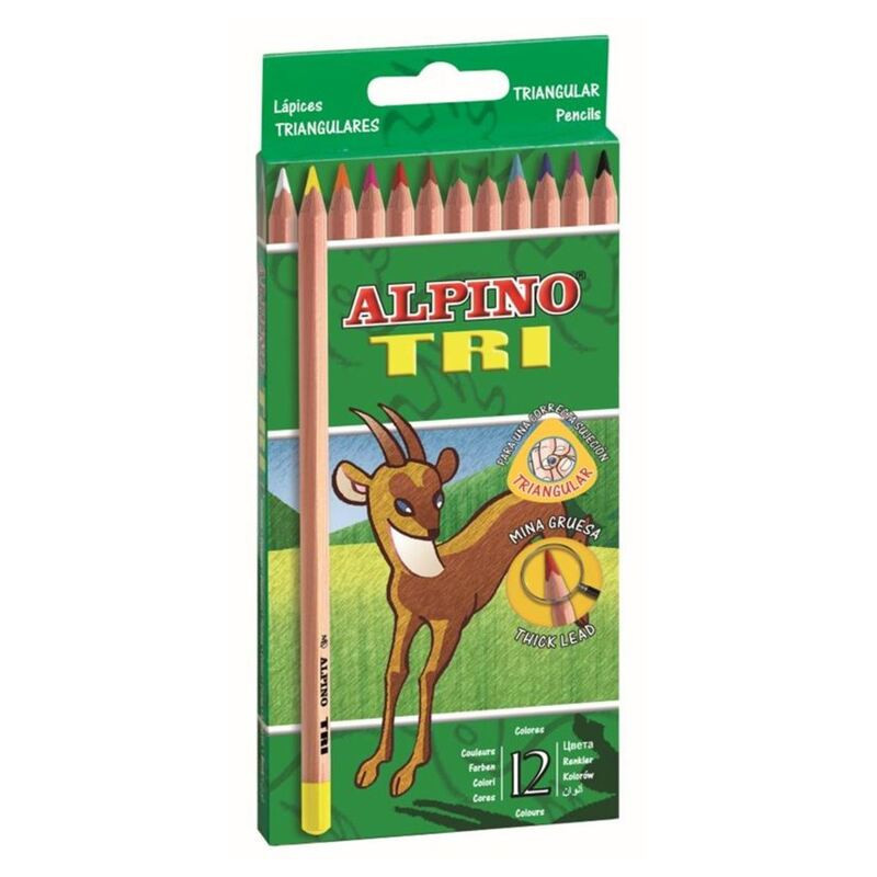 LAPIZ ALPINO 128 TRI 12 COLORES FINO