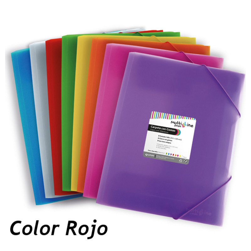 CARPETA GOMAS SOLAPAS FL GRAFOPLAS MULTILINE PLAST. TRANSP. ROJO 4801851 UNIDAD