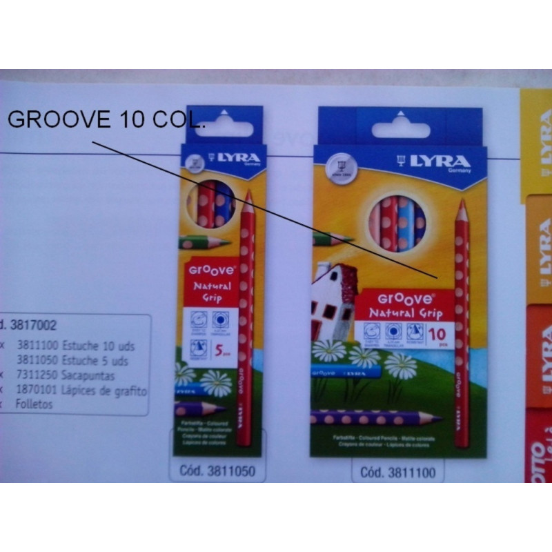 LAPIZ GIOTTO LYRA GROOVE TRIANGULAR 10 COLORES 3811100 FILA