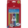 LAPIZ FABER-CASTELL TRIANGULAR JUMBO GRIP 12 COLORES CAJA CARTON 110912 ^