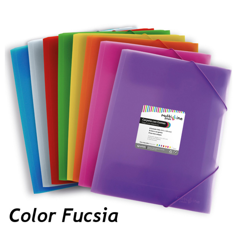 CARPETA GOMAS SOLAPAS FL GRAFOPLAS MULTILINE PLAST. TRANSP. FUCSIA 4801854 UNIDAD