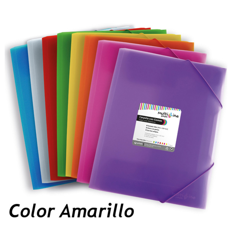 CARPETA GOMAS SOLAPAS FL GRAFOPLAS MULTILINE PLAST. TRANSP. AMARILLO 4801860 UNIDAD