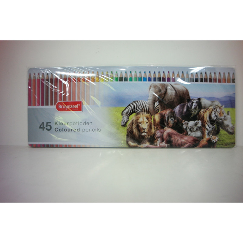 LAPIZ BRUYNZEEL CAJA METAL 45 COLORES ANIMALES 5012M45 TALENS