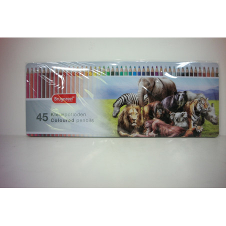 LAPIZ BRUYNZEEL CAJA METAL 45 COLORES ANIMALES 5012M45 TALENS