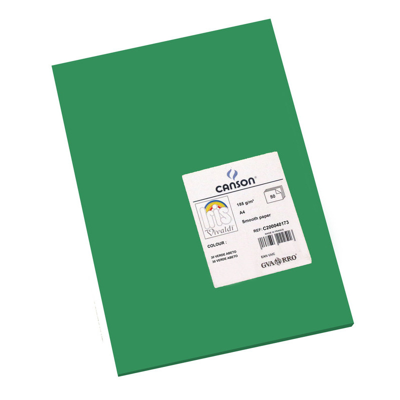 CARTULINA CANSON GUARRO IRIS A-4 VERDE ABETO 30 PTE 50U 200040173