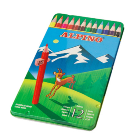 LAPIZ ALPINO 754 METAL 12 COLORES ^