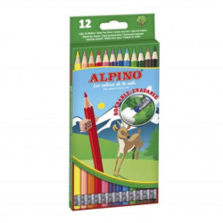 LAPIZ ALPINO BORRABLE 12 COLORES C/GOMA AL013654