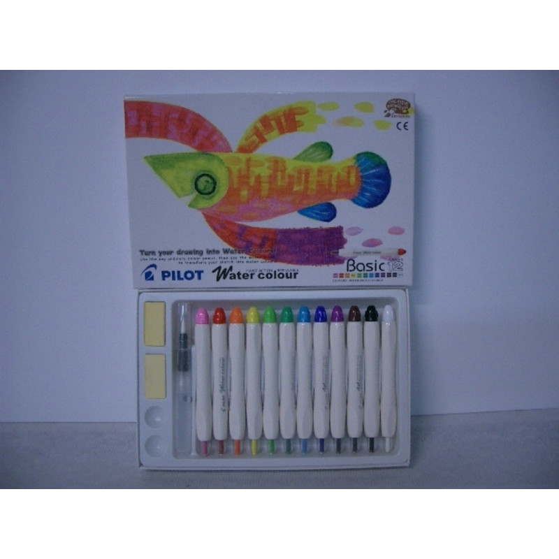 CERAS PILOT WATER COLOR 12COL+ROT PINCEL ^