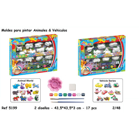 MOLDES VEHICULOS & ANIMALES PARA PINTAR 5199 SORT21