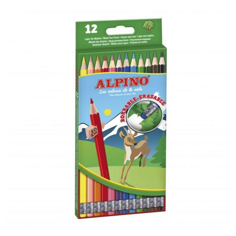LAPIZ ALPINO BORRABLE 12 COLORES C/GOMA AL013654